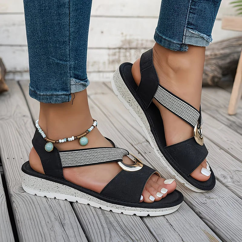 Skylar | Sandali bassi con fibbia in metallo
