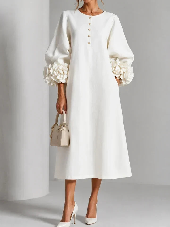 Isabel | Vestito Midi Floreale con Maniche a Fiori