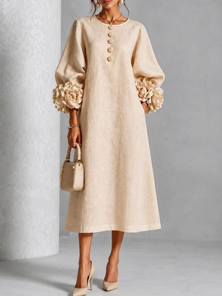 Isabel | Vestito Midi Floreale con Maniche a Fiori