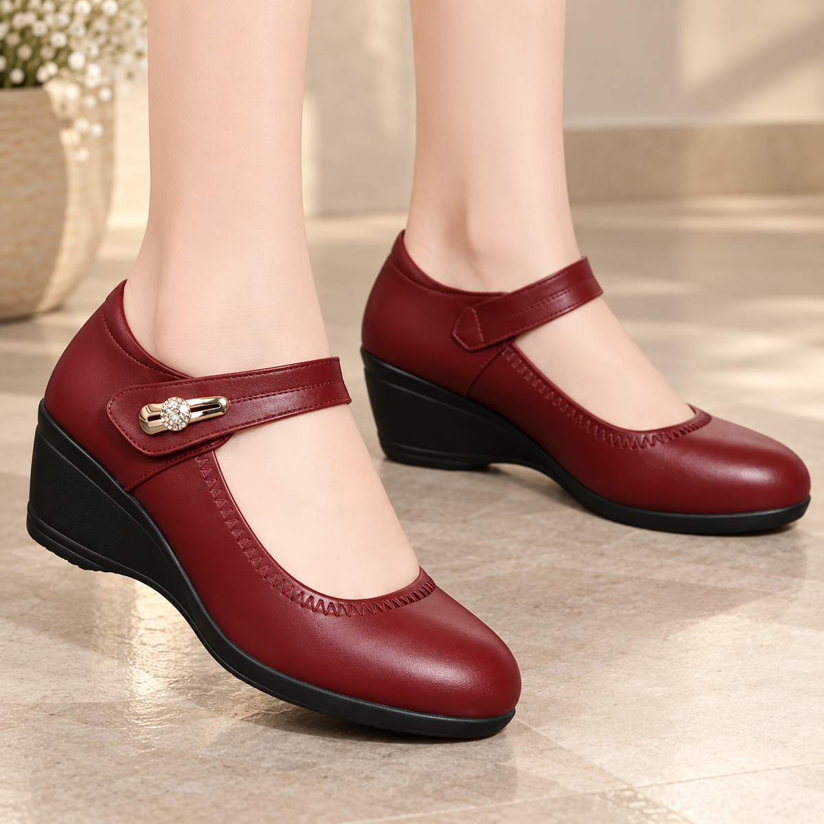 GIULA | Scarpe Ortotiche con Tacco in Pelle