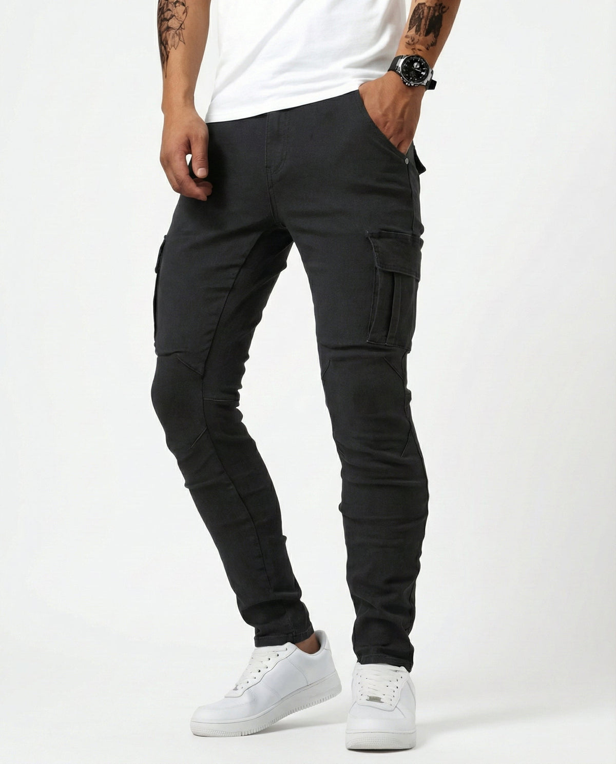 Pantaloni Cargo Stretch Navy