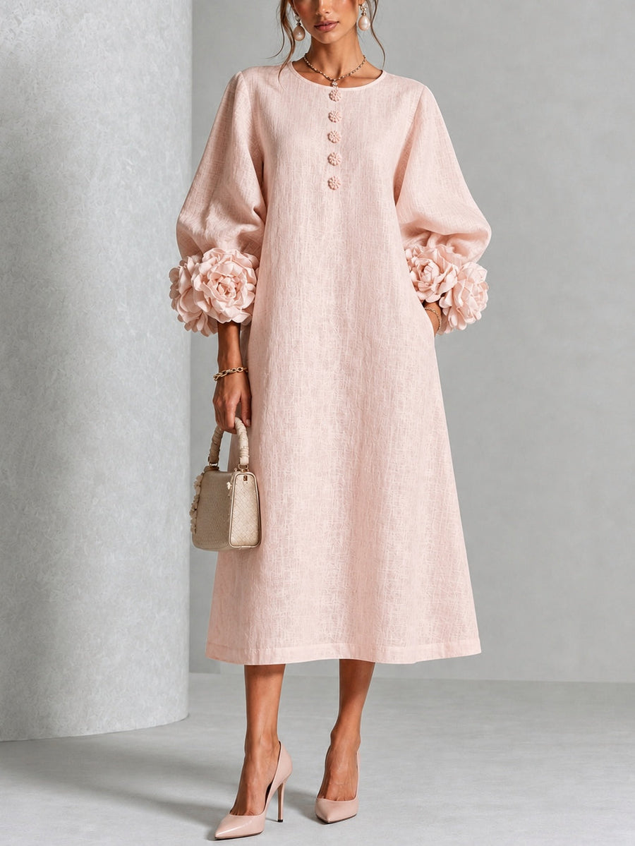 Isabel | Vestito Midi Floreale con Maniche a Fiori