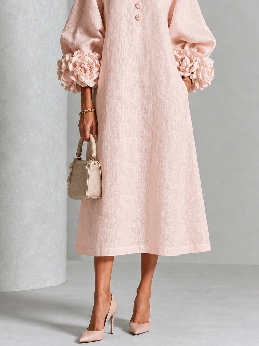 Isabel | Vestito Midi Floreale con Maniche a Fiori