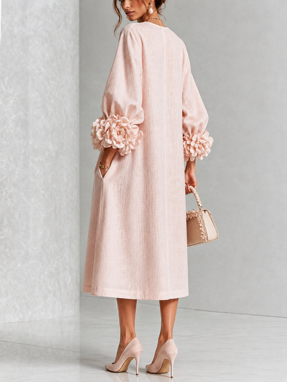 Isabel | Vestito Midi Floreale con Maniche a Fiori