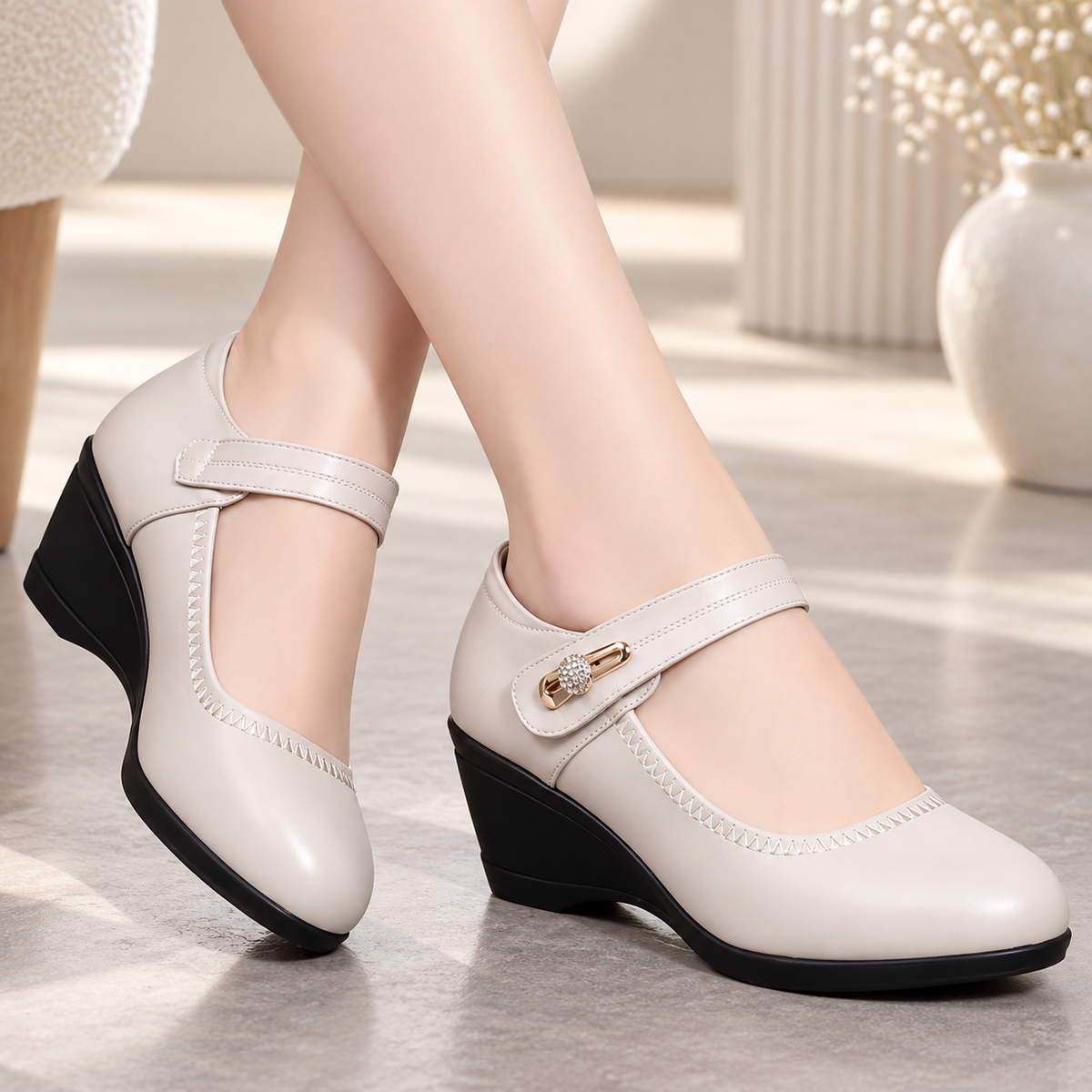 GIULA | Scarpe Ortotiche con Tacco in Pelle