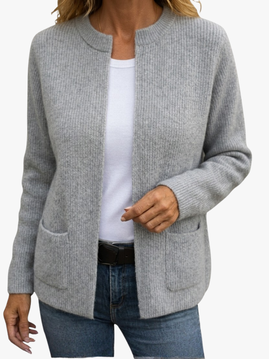 Colette | Gilet Zip in Maglia Calda con Tasche