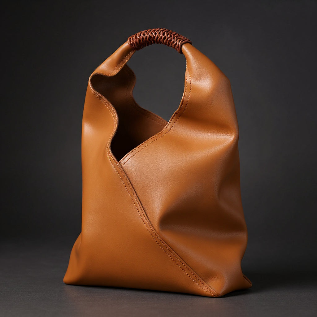 Ilaria | Borsa Hobo con Manico in Rattan