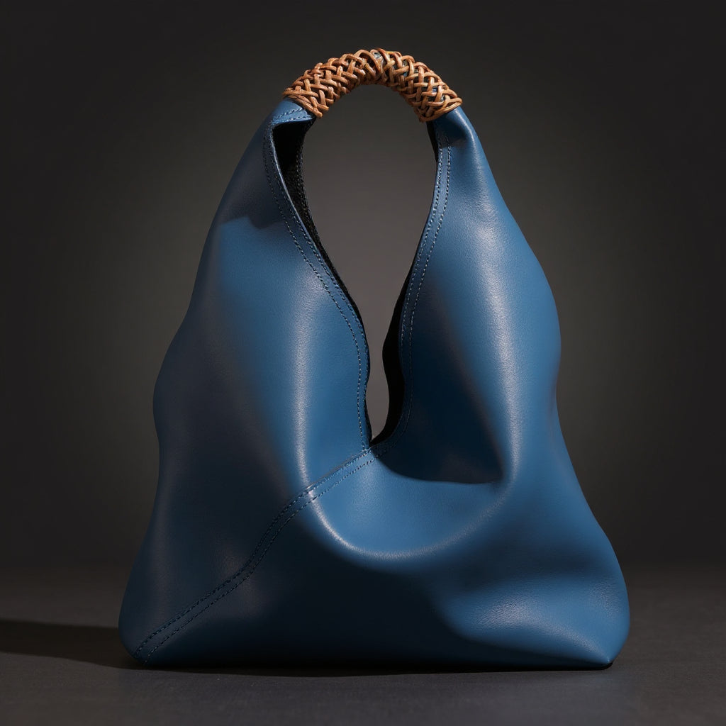 Ilaria | Borsa Hobo con Manico in Rattan