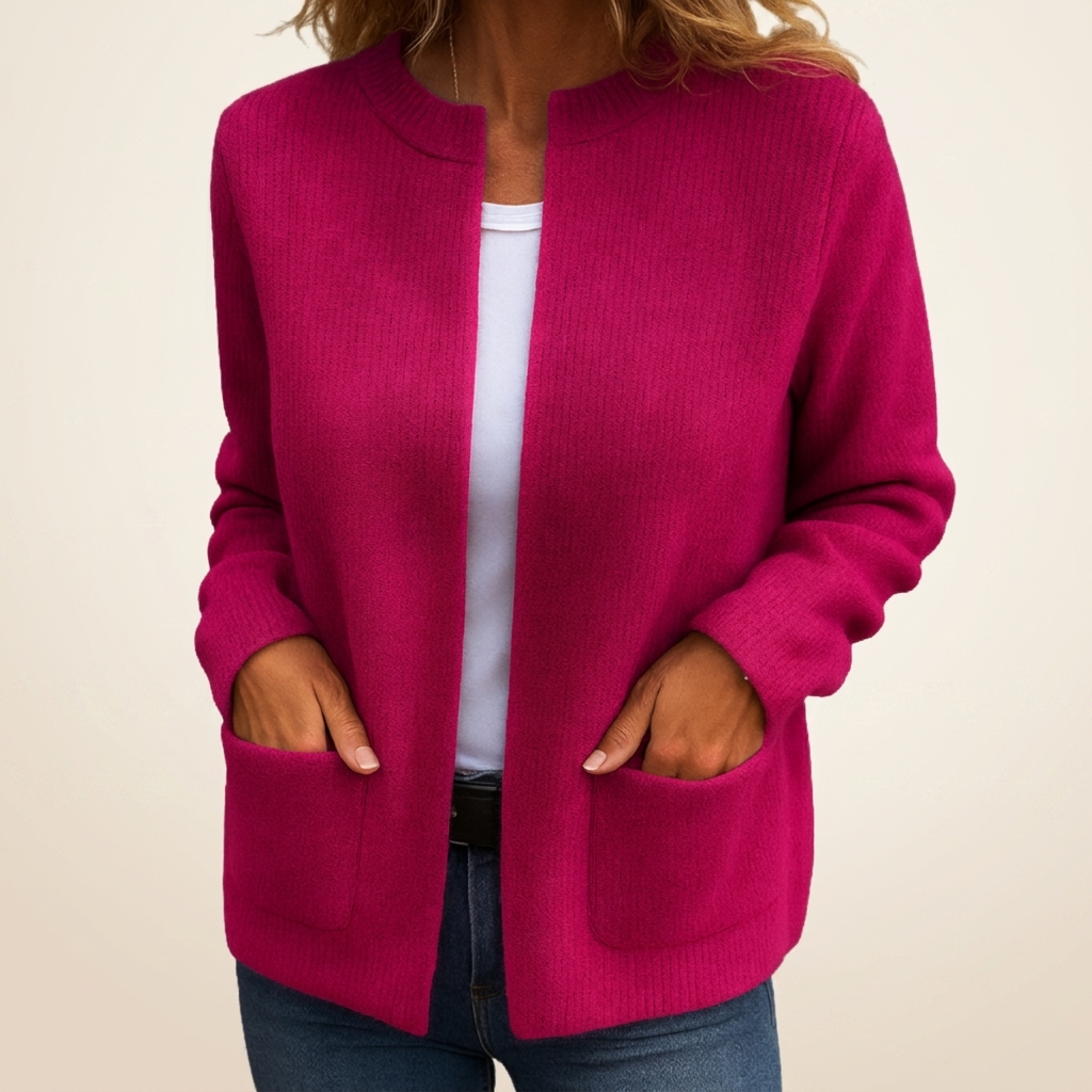 Colette | Gilet Zip in Maglia Calda con Tasche
