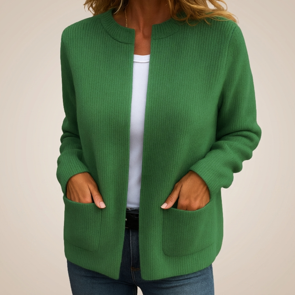 Colette | Gilet Zip in Maglia Calda con Tasche