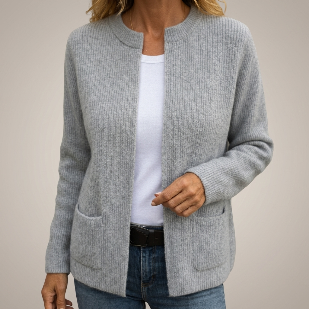 Colette | Gilet Zip in Maglia Calda con Tasche