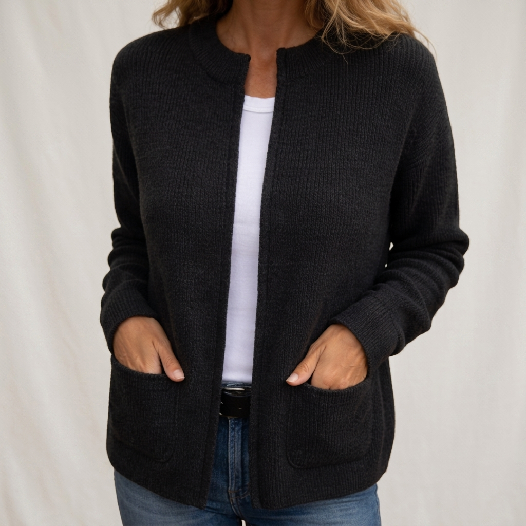 Colette | Gilet Zip in Maglia Calda con Tasche