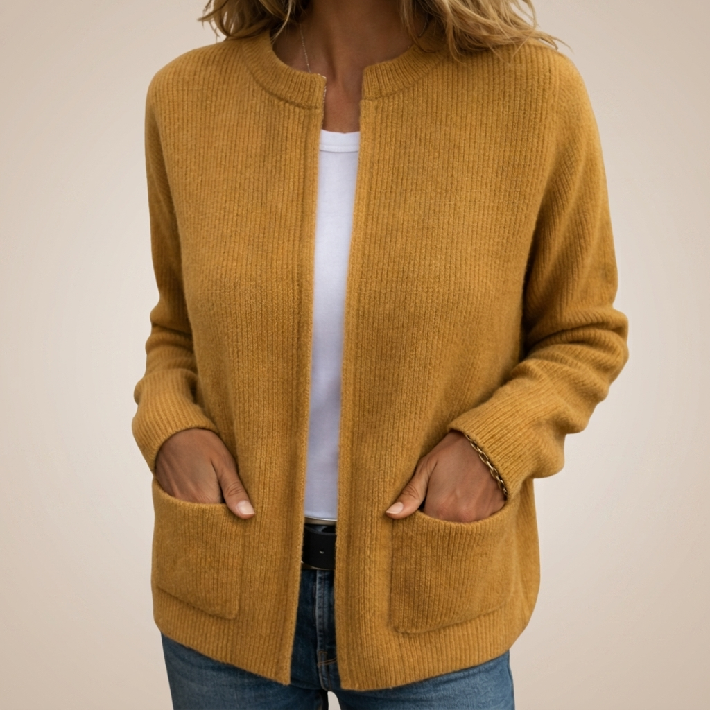 Colette | Gilet Zip in Maglia Calda con Tasche