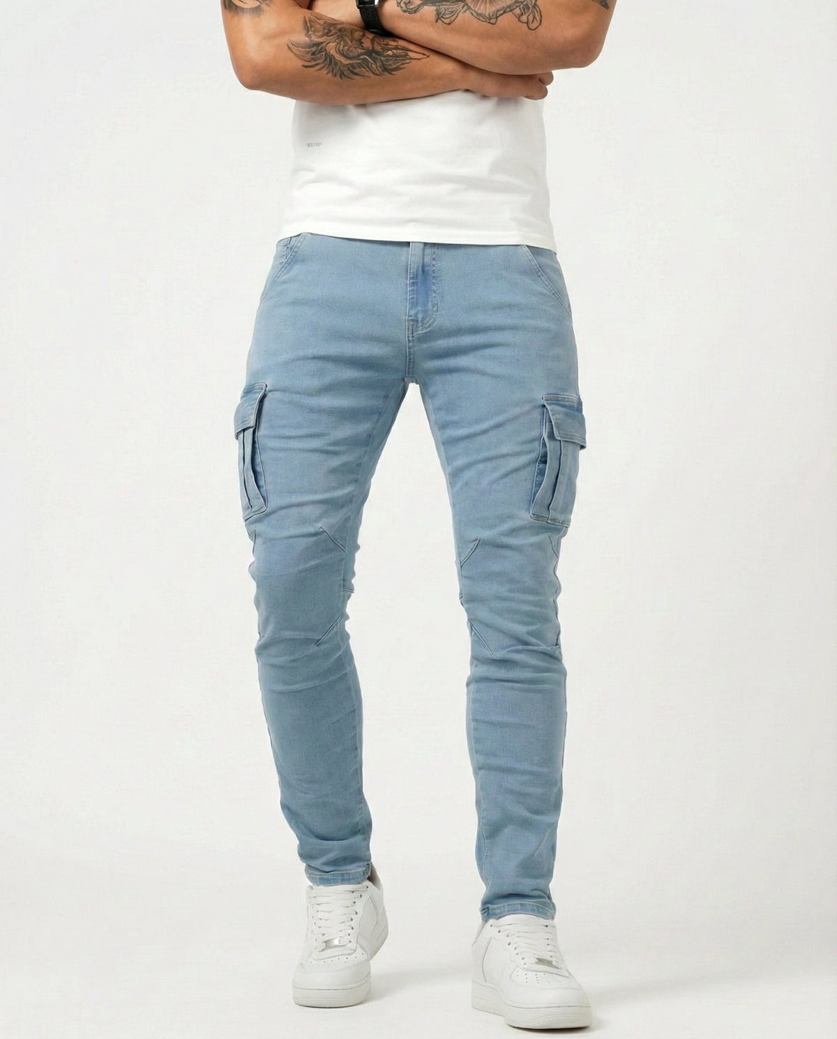 Pantaloni Cargo Stretch Navy