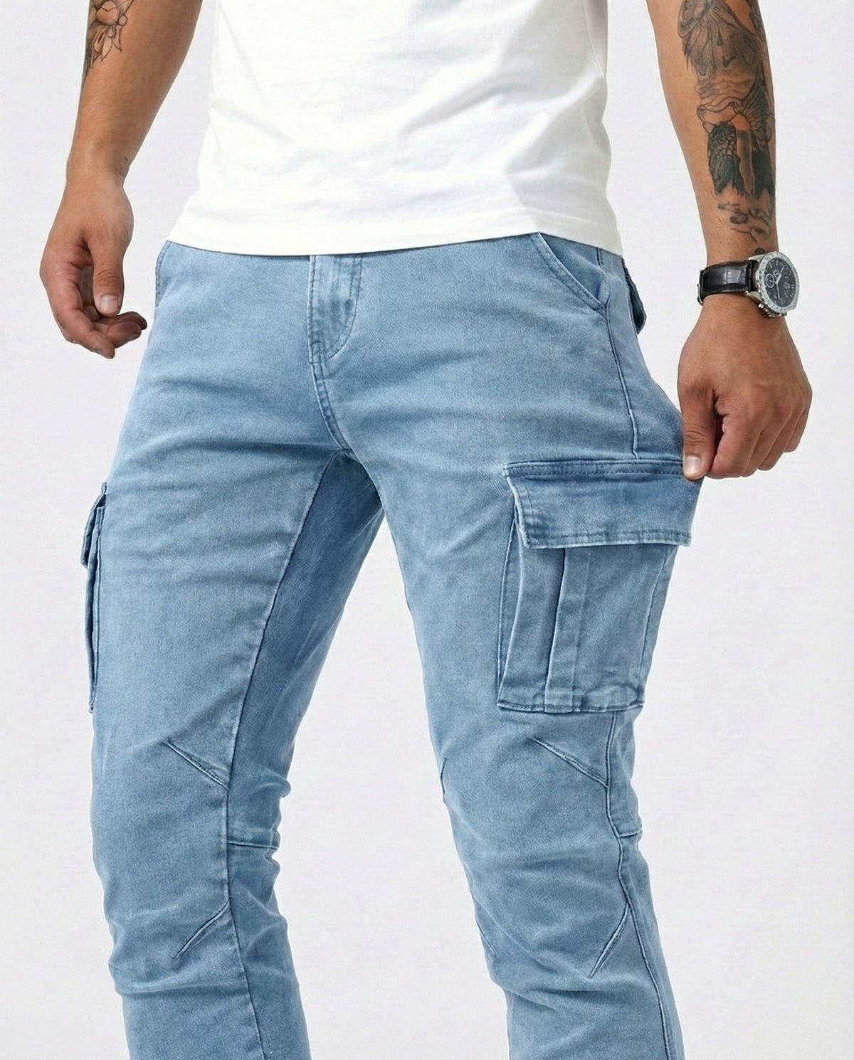 Pantaloni Cargo Stretch Navy