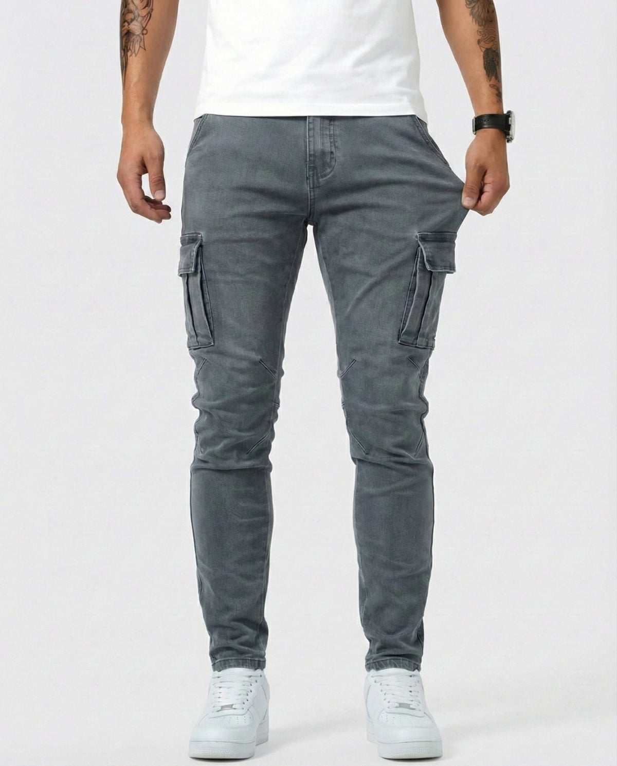 Pantaloni Cargo Stretch Navy