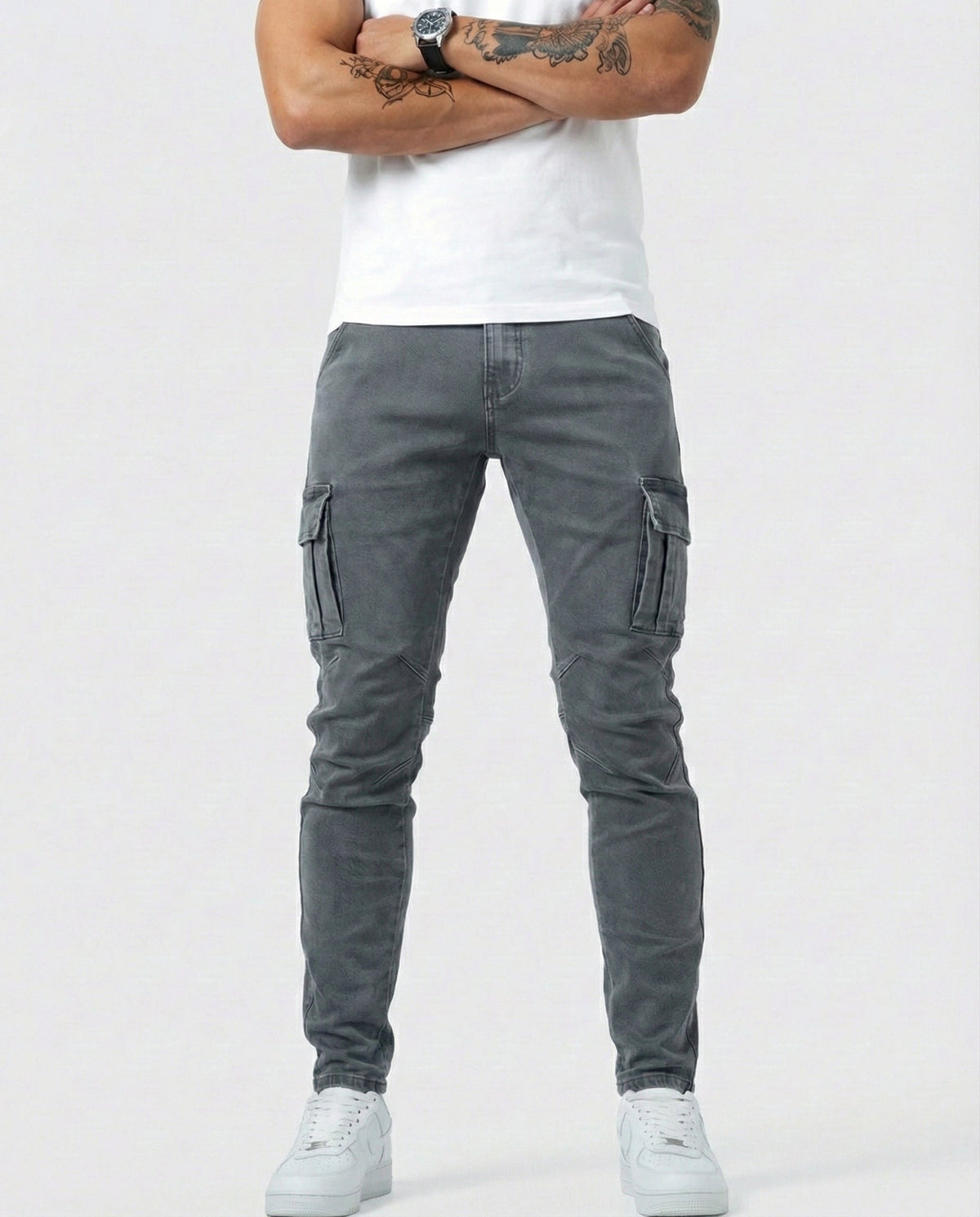 Pantaloni Cargo Stretch Navy