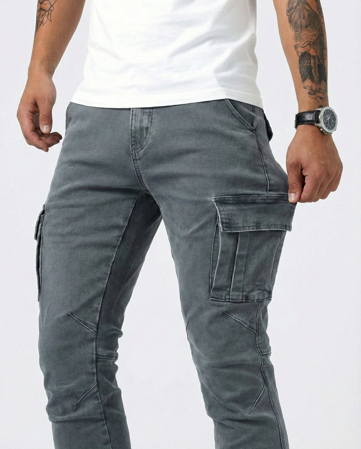 Pantaloni Cargo Stretch Navy