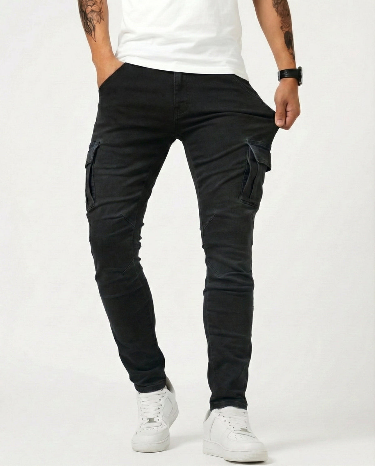 Pantaloni Cargo Stretch Navy