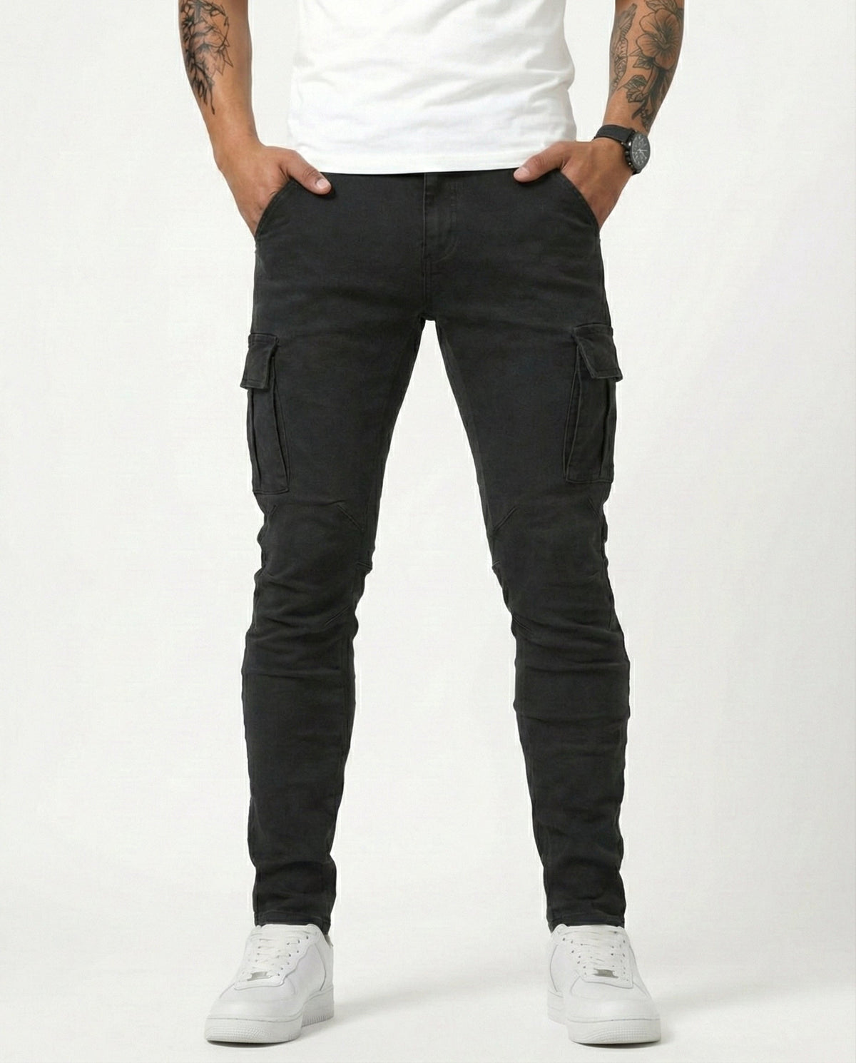 Pantaloni Cargo Stretch Navy