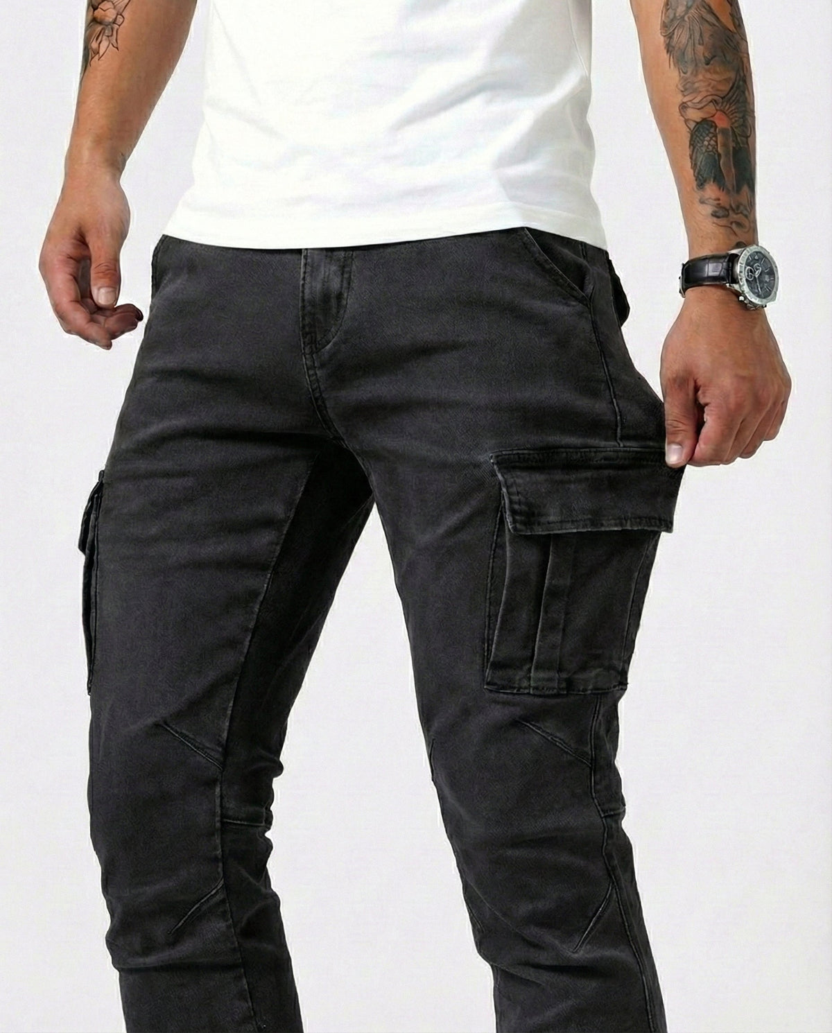 Pantaloni Cargo Stretch Navy
